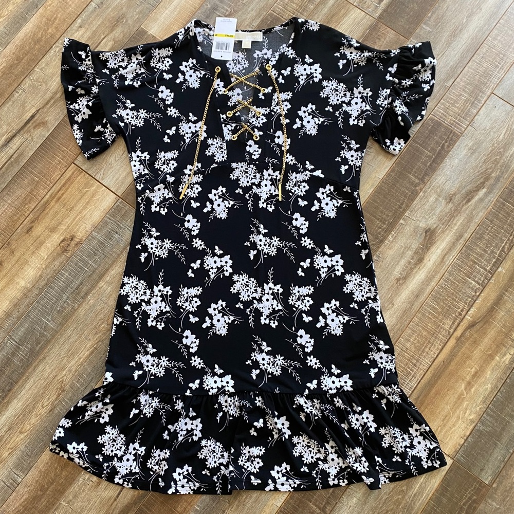 Floral black mini dress from Michael Kors
